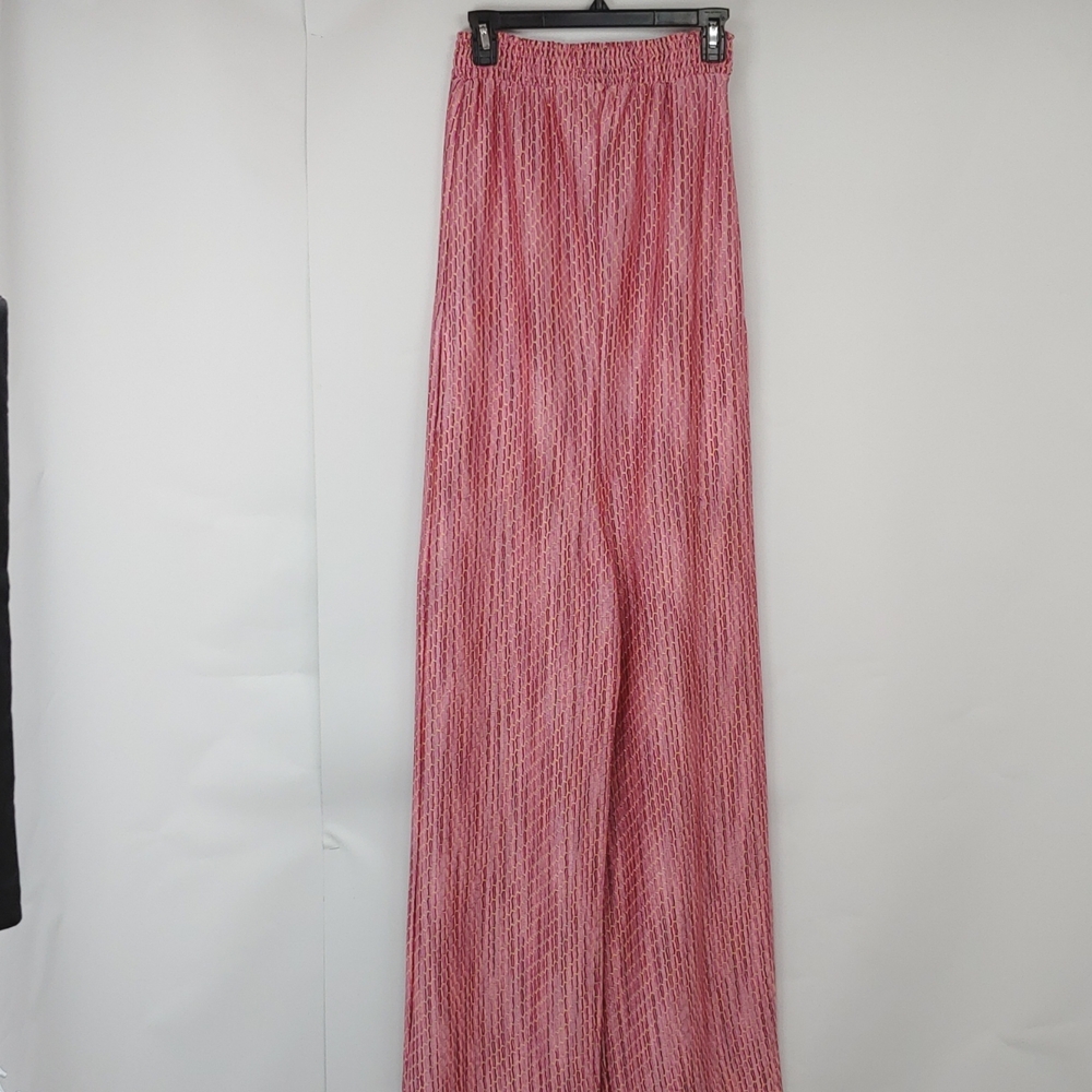 Alexis Multi Color Pink Flare Strapless Jumpsuit Size S